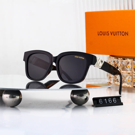 Square Sunglasses with Metal Side Detail 6166