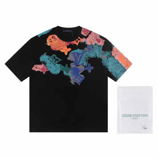 Ink splashing print t-shirt