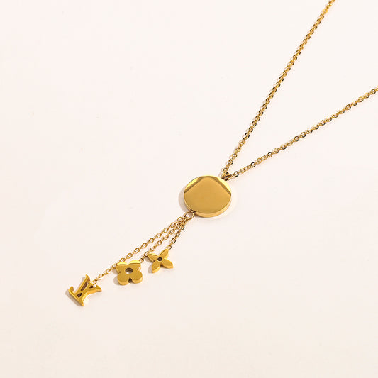 Monogram Disc Logo Necklace
