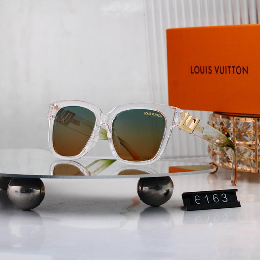 Square Sunglasses with Metal Side Detail 6163