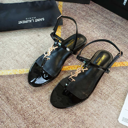 Logo-embellished leather slingback sandals
