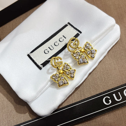 Diamond Bow Earrings