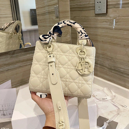 4 grid nubuck leather handbag