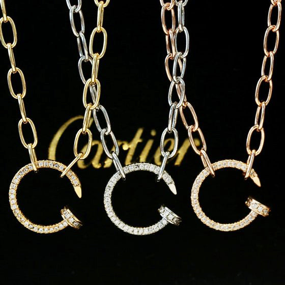Nail Rhinestone Necklace