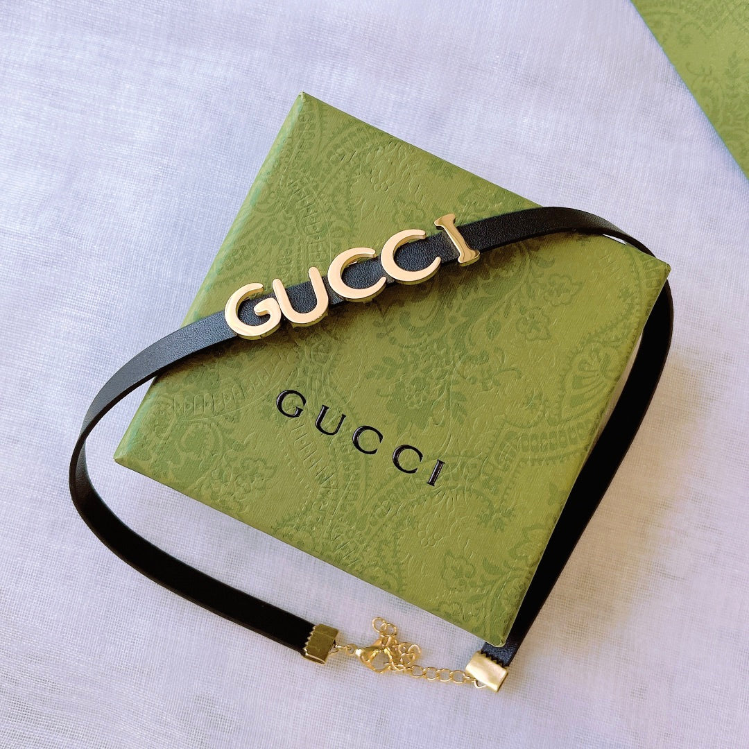 Personalized Metal Alphabet Leather Choker