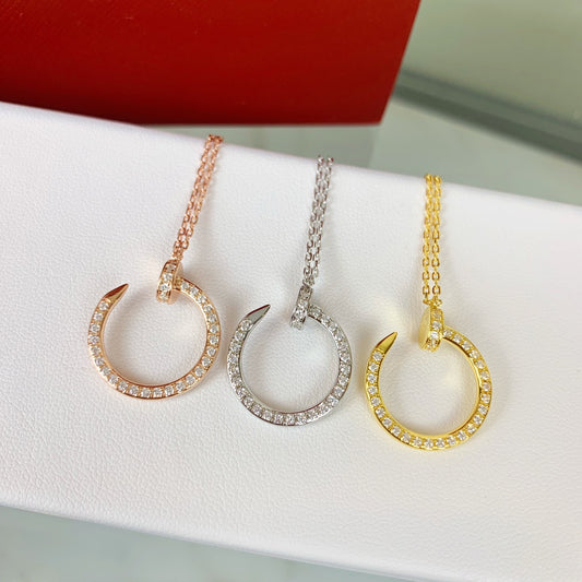 Full Diamond Nail Necklace