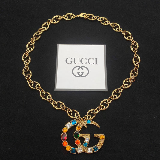 Vintage Colored Diamond Necklace