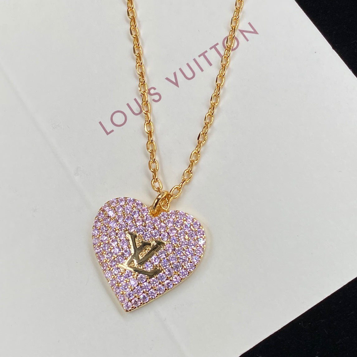 Pink Diamond Heart Necklace