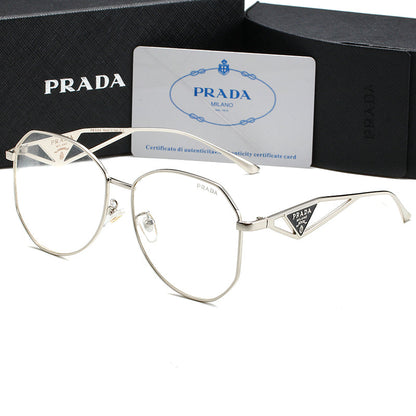 Unisex Triangle Logo Metal Sunglasses