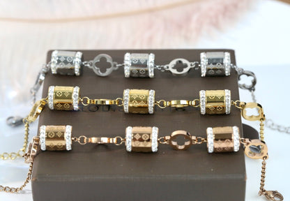 Cylinder Rhinestone Bracelet