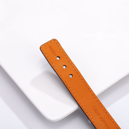 Monogram Belt Buckle Logo Leather Bracelet
