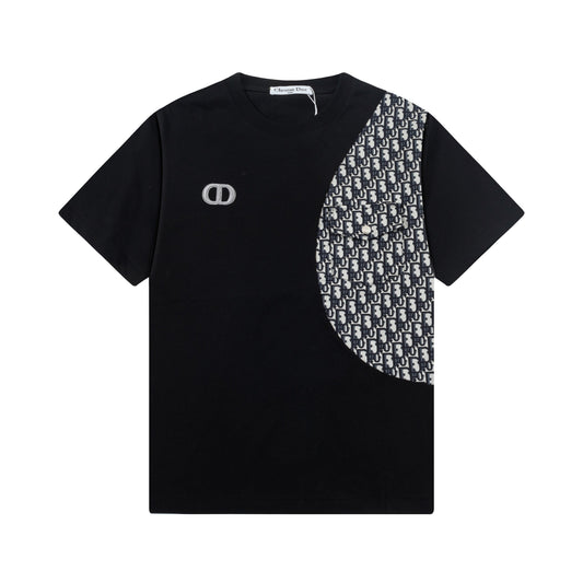 2025ss embroidered splicing t-shirt