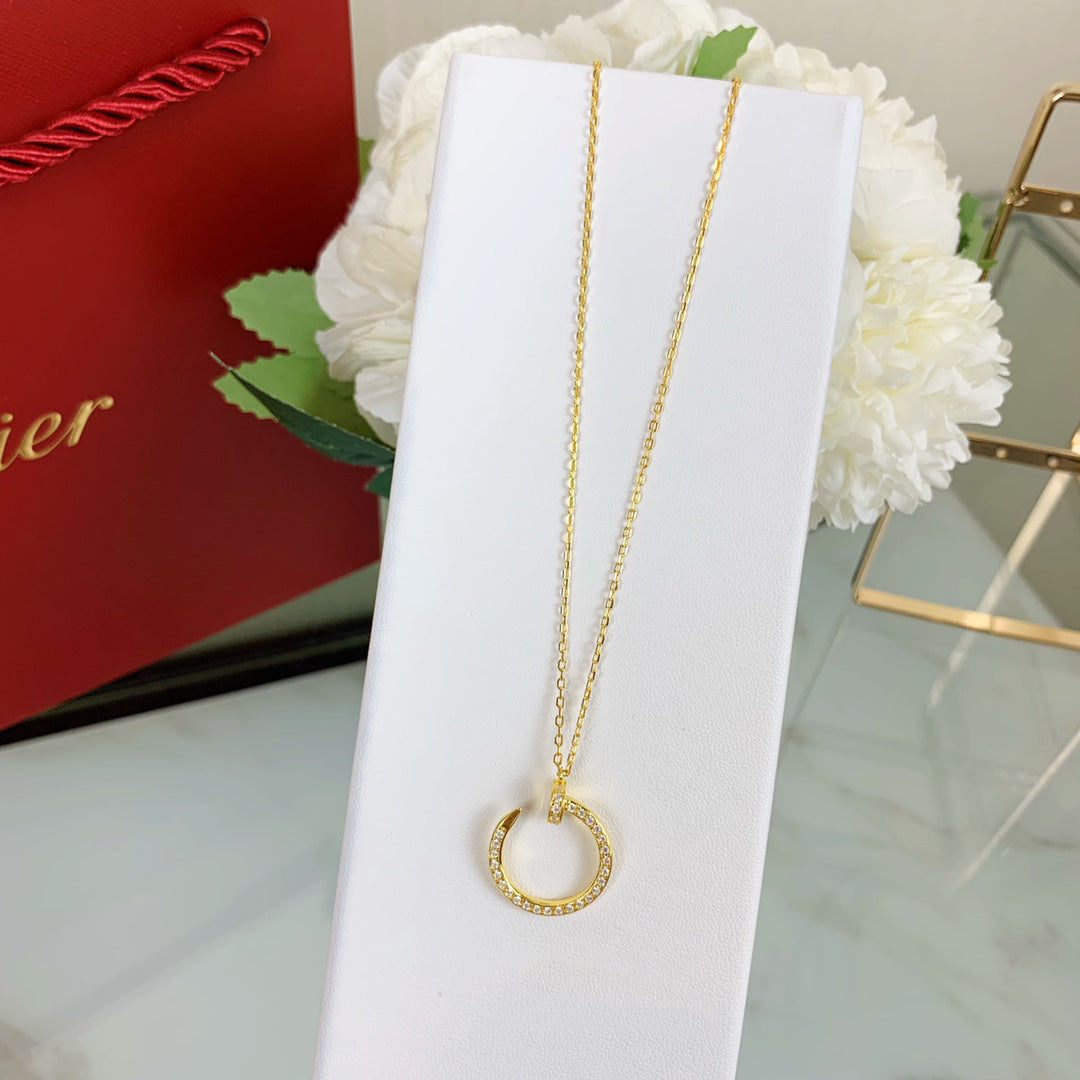 Full Diamond Nail Necklace