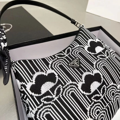 Cleo Series Jacquard Knit Shoulder Bag