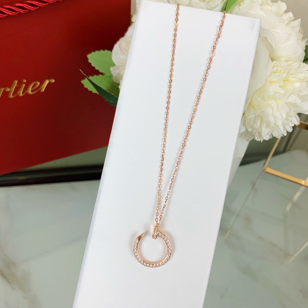 Full Diamond Nail Necklace