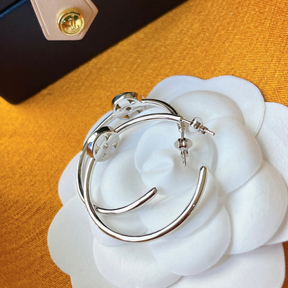 Monogram Flower Diamond Earrings