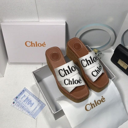 Canvas Woody Platform Sandals