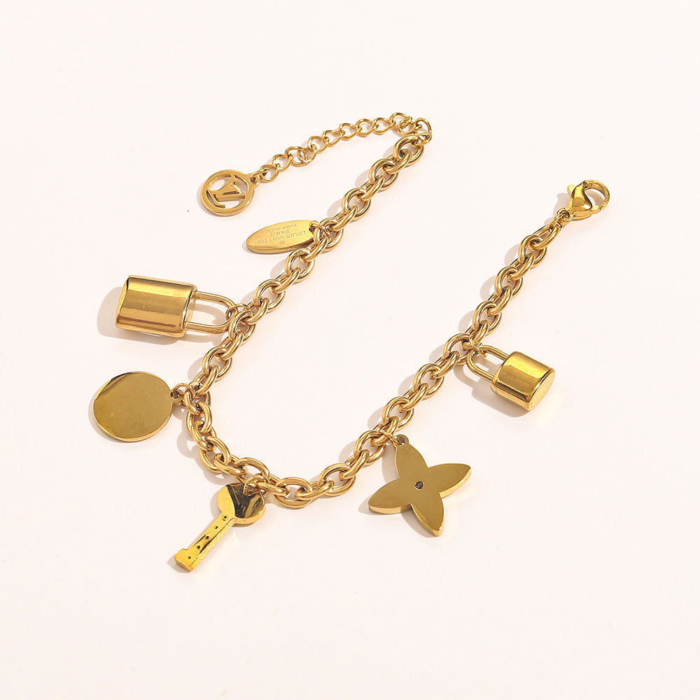 Key Lock Adjustable Bracelet