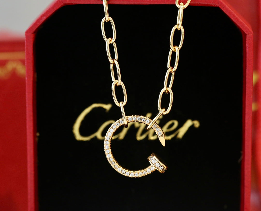 Nail Rhinestone Necklace