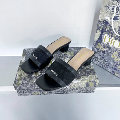 Letters Embroidery Dway Heeled