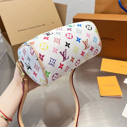 Colorful Monogram Print Pillow Bag