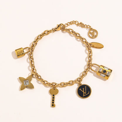 Key Lock Adjustable Bracelet