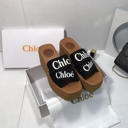 Canvas Woody Platform Sandals