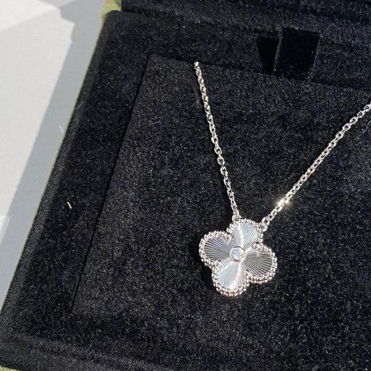 Guilloche Four-leaf Clover Necklace