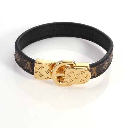 Watch Buckle Design Leather Monogram Bracelet