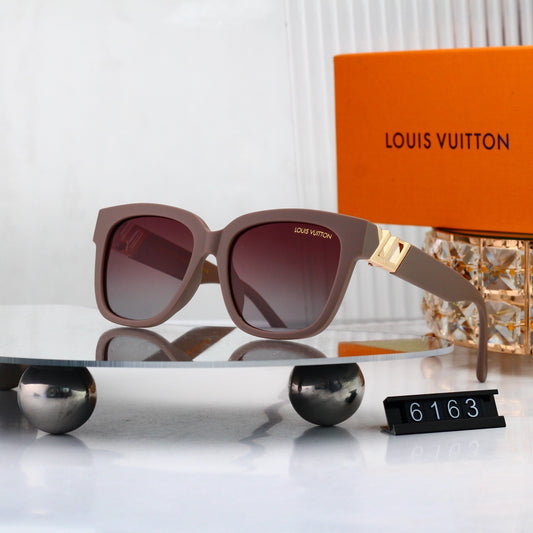 Square Sunglasses with Metal Side Detail  6163